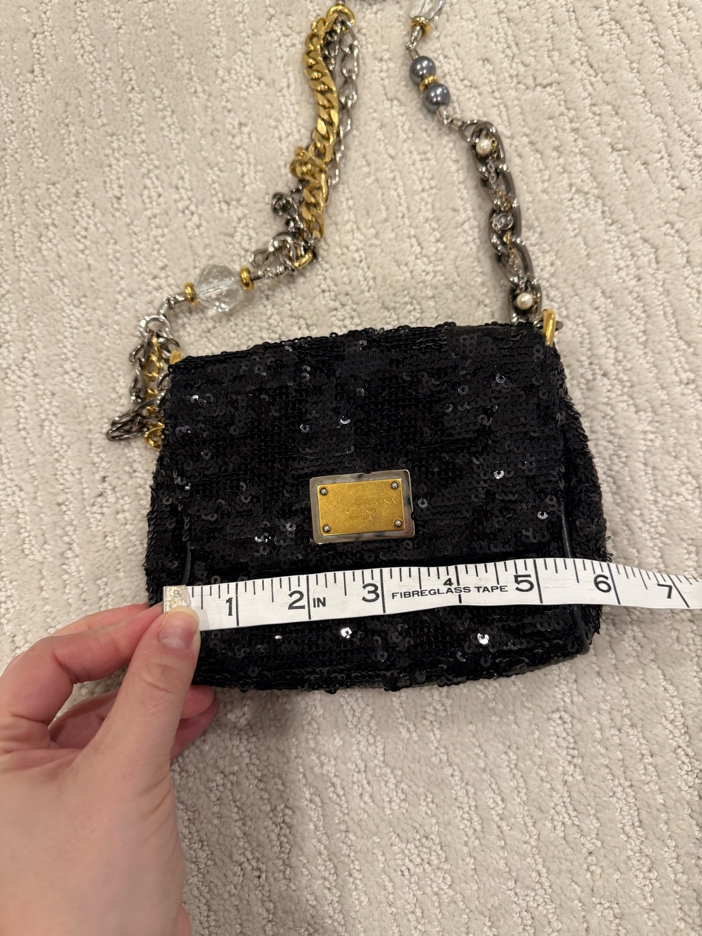 Dolce & Gabbana miss charles sequin flap mini shoulder bag - Picture 6 of 13